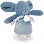 Doudou Iepuraș de pluș Musical Night Light Blue Doudou et Compagnie cu sunete și lumini sunete albe albastru 16 cm de la 0 luni (DC4195)