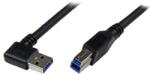 StarTech USB3SAB1 mRA USB 3.0 A - B "L" Adatkábel - 1 m, Fekete