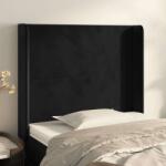 vidaXL Bársony Ágyfejtámla - Fekete - 83x128cm (3119332)