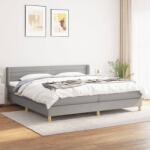 vidaXL világosszürke szövet rugós ágy matraccal 200 x 200 cm (3130377)