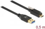 Delock 84025 SuperSpeed USB-A apa - USB-C apa 3.2 Adat és töltő kábel 0.5m - Fekete (84025)