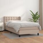 vidaXL cappuccino színű műbőr rugós ágy matraccal 90 x 190 cm (3127288)