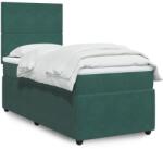 vidaXL sötétzöld bársony rugós ágy matraccal 80 x 200 cm (3294487)
