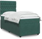 vidaXL sötétzöld bársony rugós ágy matraccal 90x190 cm (3292223)