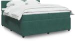vidaXL sötétzöld bársony rugós ágy matraccal 200x200 cm (3290133)
