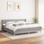 vidaXL világosszürke szövet rugós ágy matraccal 200 x 200 cm (3130297)