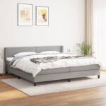 vidaXL világosszürke szövet rugós ágy matraccal 200 x 200 cm (3129657)
