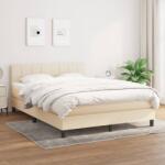 vidaXL krémszínű szövet rugós ágy matraccal 140 x 190 cm (3140054)