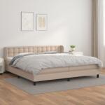 vidaXL cappuccino színű műbőr rugós ágy matraccal 200 x 200 cm (3127336)