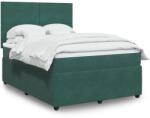 vidaXL sötétzöld bársony rugós ágy matraccal 160x200 cm (3294679)