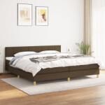 vidaXL sötétbarna szövet rugós ágy matraccal 200 x 200 cm (3140644)