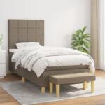 vidaXL tópszínű szövet rugós ágy matraccal 100 x 200 cm (3137137)
