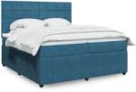 vidaXL kék bársony rugós ágy matraccal 200x200 cm (3294734)