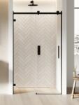 NEW TRENDY Softi X Black zuhanyajtók 140 cm tolható fekete matt/átlátszó üveg EXK-5359 (EXK5359)