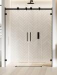 NEW TRENDY Softi X Black zuhanyajtók 150 cm tolható fekete matt/átlátszó üveg EXK-5371 (EXK5371)