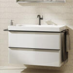 Hansgrohe Xelu Q Mosdószekrény mosdóhoz 980/475 két fiókkal, matt fekete fogantyú/magasfényű fehér 54031670 (54031670)