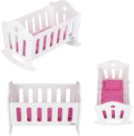 Free2Play Patut pentru papusi, Free2Play, Cu pernuta confortabila, 46x33x33 cm, 36 luni+, White (83228) Papusa