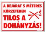 Gungl dekor Piktogram A bejárat 5m-es körzetében tilos a dohányzás! piros (000/725) - nyomtassingyen