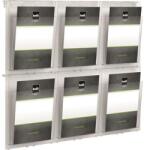 Helit Prospektustartó, fali, A4, 6 rekeszes, HELIT "Placativ", átlátszó (H6812002) - nyomtassingyen