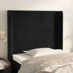 vidaXL Bársony Ágyfejtámla - Fekete - 93x128cm (3119758)