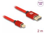 Delock Cablu mini Displayport la Displayport 8K60Hz/4K240Hz 2m Rosu, Delock 81095 (81095)
