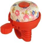  Kerékpár csengő 35mm acél/műanyag virágos piros