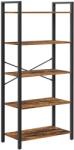 VASAGLE Könyvespolc, 5 szintes tároló polc 66 x 30 x 153 cm, barna (LLS061B01) - tutihome