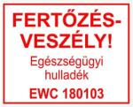 Gungl dekor Piktogram Fertőzésveszély Egészségügyi hulladék EWC 180103 fehér - tonerpiac