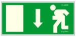 Gungl dekor Piktogram Menekülési irány le zöld (FLUOR. ) (300 / 41) - tonerpiac