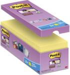 3M Öntapadó jegyzettömb csomag, 76×76 mm, 16×90 lap, 3M POSTIT „Super Sticky, kanárisárga (LP654P16CS)