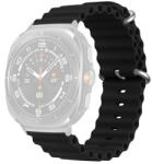 gigapack Pótszíj (egyedi méret, szilikon, állítható, hullám) FEKETE Samsung Galaxy Watch Ultra eSIM 47mm (SM-L705) (GP-163491)