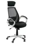 CHAIRS-ON Scaun de birou cu tetieră tapițat cu mesh OFF912 Negru