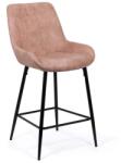 CHAIRS-ON Scaun de bar fix din piele ecologica si picioare din otel ABS 146 roz