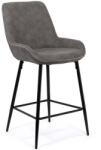 CHAIRS-ON Scaun de bar fix din piele ecologica si picioare din otel ABS 146 gri