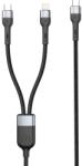 DeTech Кабел за данни DeTech DE-49CCL, 2 в 1, Type-C - Type-C, Lightning, 1.0m, Черен - 40514