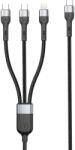 DeTech Кабел за данни DeTech DE-51CCL, 3 в 1, Type-C - 2хType-C, Lightning, 1.0m, Черен - 40516