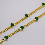 Prémiumékszer Webáruház Goldfilled Antiallergén Zöld Köves Arany Színű Női Nyaklánc 43-48CM / 5M (G014)