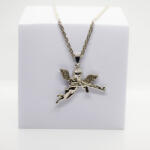 Prémiumékszer Webáruház Uniszex Ezüst Színű Angyalos Nyaklánc 60CM / 3MM (S006)