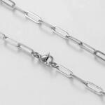 Prémiumékszer Webáruház Nemesacél Női EzüstSzínű Paperclip Nyaklánc 50CM (S020)