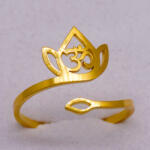 Prémiumékszer Webáruház Nemesacél Arany Színű Állítható Méretű Lótuszvirágos Női Gyűrű (GYG002)