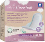 Silver Care Șervețele sanitare moi, din bumbac ultra-subțire, cu aripi, de noapte, 10 bucăți