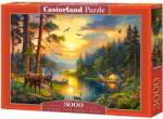 Castorland Puzzle Castorland din 3000 piese - Apus peste râul pădure (C-300686-2) Puzzle