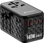 Verbatim UTA-10 GaN III utazó adapter 2xUSB-C PD 140W QC 4+, 2xUSB-A 3.0 csatlakozás (32125) (32125)