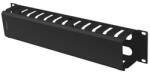 Lanberg 19" 2U kábelrendező levehető fedéllel, átvezető nyílással, fekete (AK-1705-B) - mzona