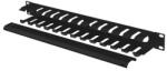 Lanberg 19" 1U kábelrendező levehető fedéllel, átvezető nyílással, fekete (AK-1704-B)