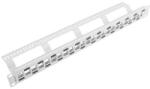 Lanberg Üres patch panel 24 port 1U 19" lépcsőzetes elrendezésű, tehermentesítővel, szürke (PPKS-1224-S) - mzona