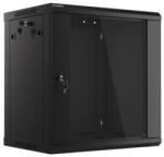 Lanberg 19" fali rack szekrény 12U/600X450 lapraszerelt, fekete V2 (WF01-6412-10B) - mzona