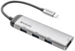 Verbatim USB Hub USB-C - 4xUSB-A 3.2 - szürke