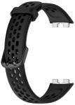 Gigapack Huawei Band 8 pótszíj (egyedi méret, szilikon, lyukacsos, légáteresztő) fekete (GP-150442)
