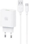 USAMS SC USB-A 18W hálózati töltő + USB-A - USB micro kábel fehér (SCXLTZ01)